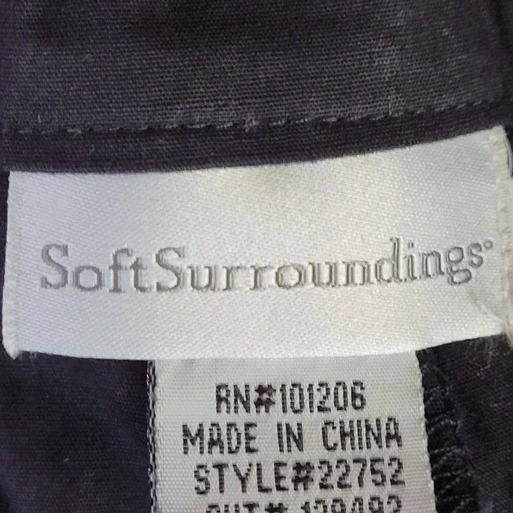 Vtg 90s Soft Surroundings Black High-Rise Flare Pants Long Tall XL-T Lightweight